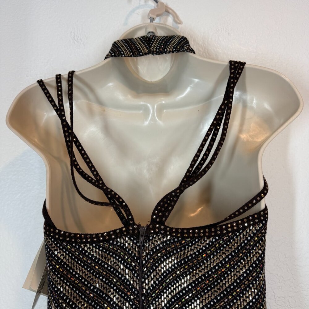 St John Top Vintage Wool Sparkle Brown Gold Party Retro Disco Small READ - Picture 7 of 12